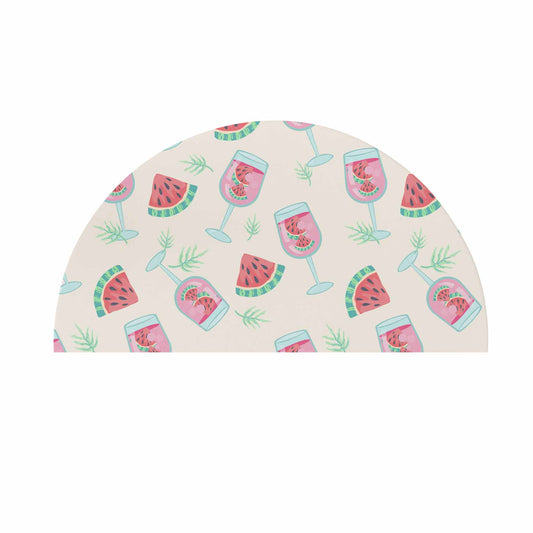 Refreshing Watermelon Semi-Circle Door Mat full sublimation in pastel colour
