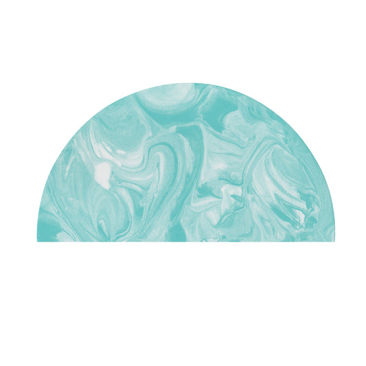 custom Teal Marble Semi-Circle Door Mat full sublimation in pastel colour