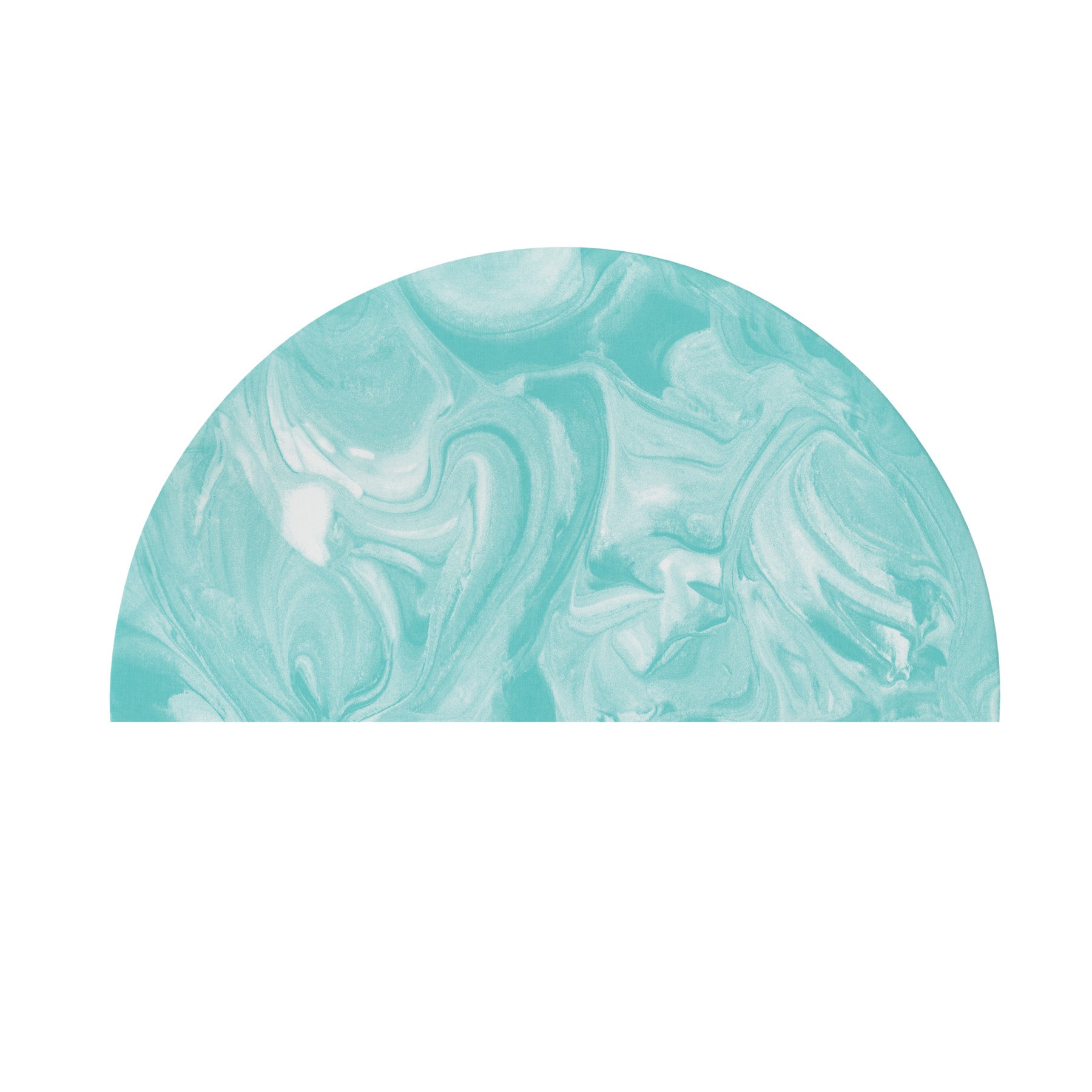 custom Teal Marble Semi-Circle Door Mat full sublimation in pastel colour