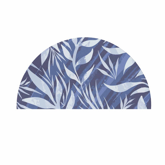 custom Blue Palm Semi-Circle Door Mat in pastel colour