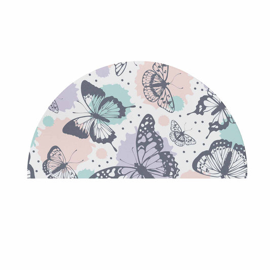 custom Butterfly Semi-Circle Door Mat in pastel colour