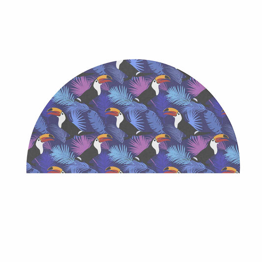 custom Toucan Semi-Circle Door Mat in pastel colour