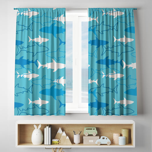 Shark Week Curtains and drapes