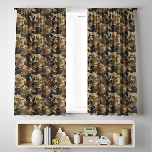 Brown Camo Camouflage Curtains