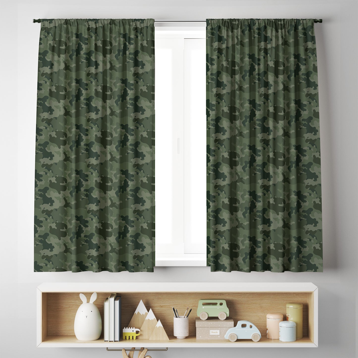 Green Camo Camouflage Curtains