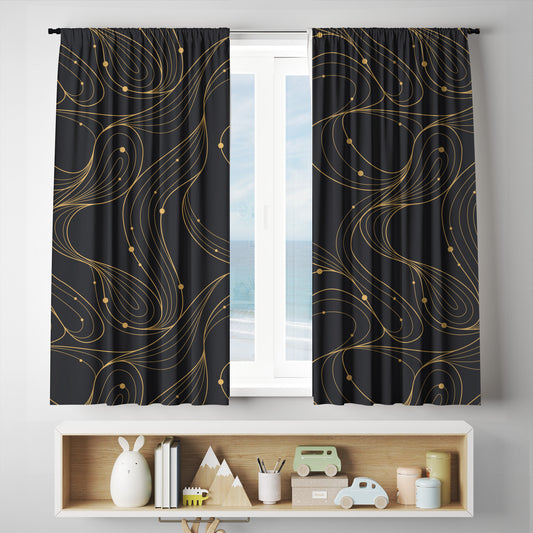 Gatsby Gold Curtains full sublimation