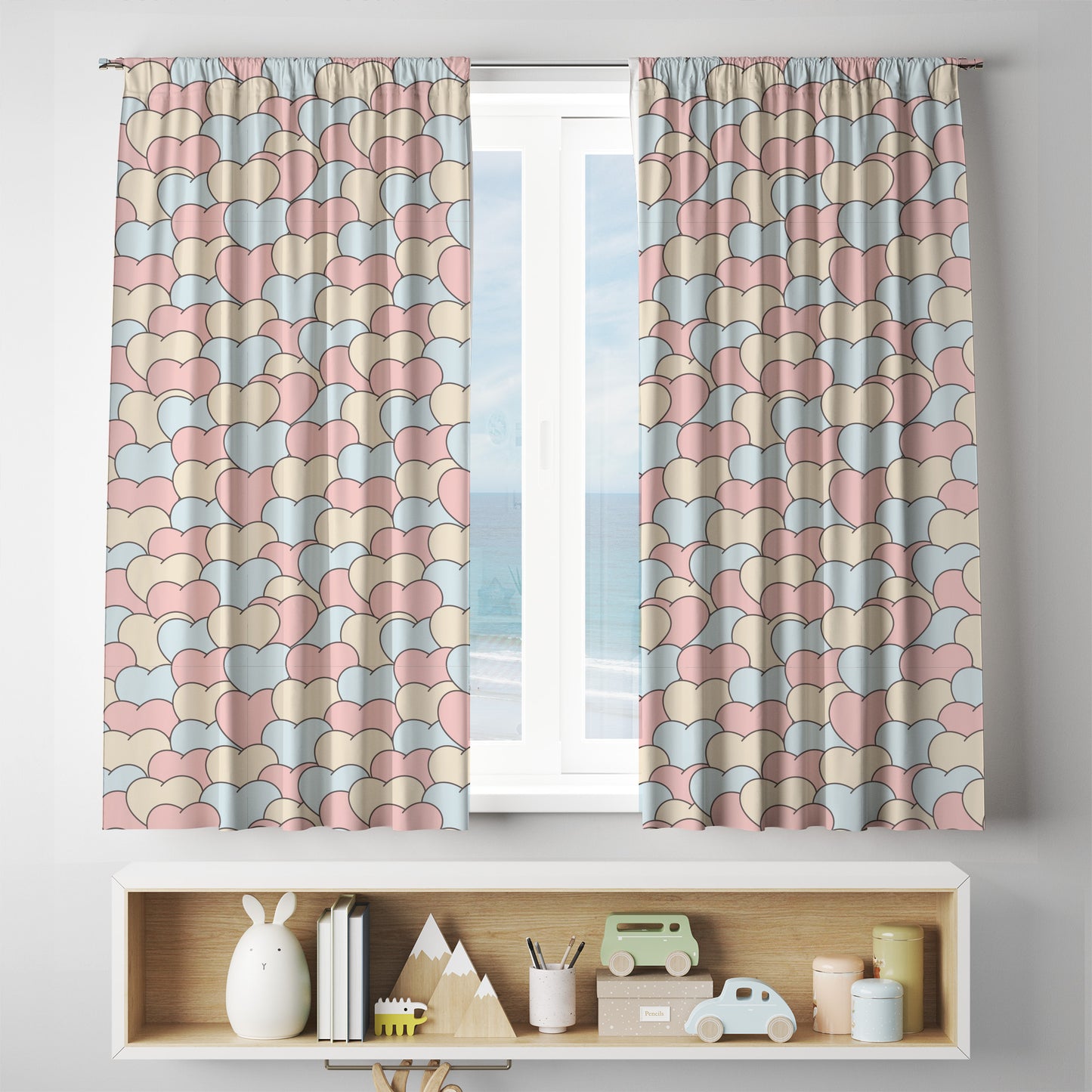 custom Love Hearts Curtains