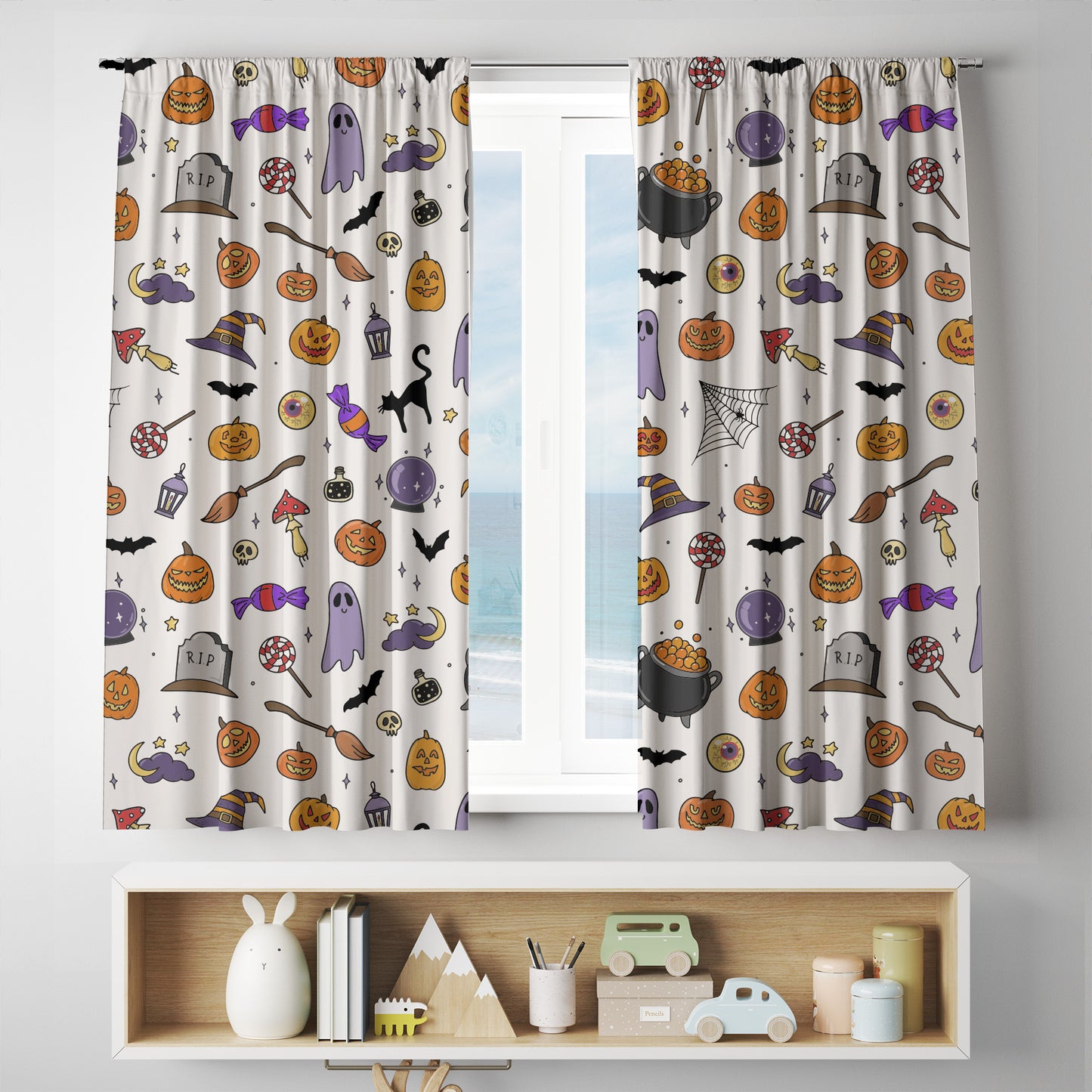 Halloween holiday spooky Curtains