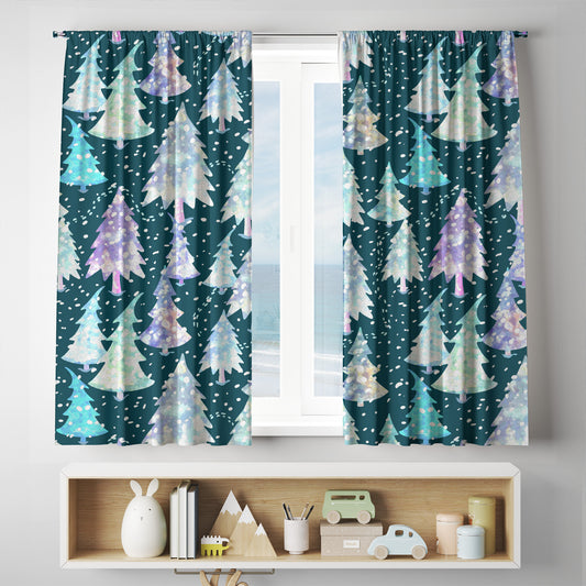 custom Christmas Tree Curtains full sublimation printed