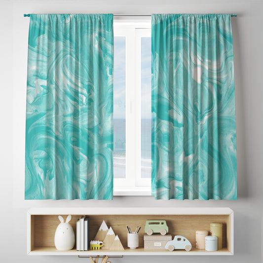 custom Teal Marble Curtains and drapes