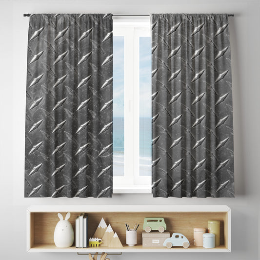 custom full sublimation Steel Pattern Curtains