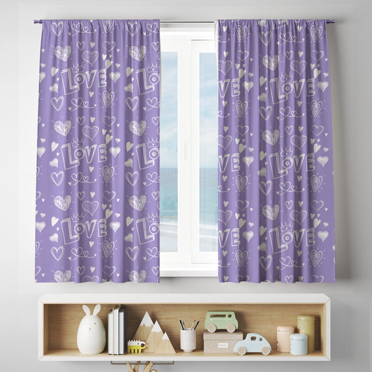 custom full sublimation Purple Passion Curtains