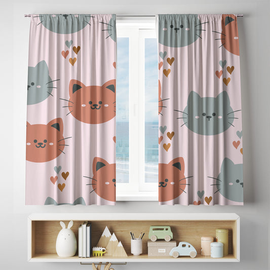 custom Happy Cats Curtains for pet lovers