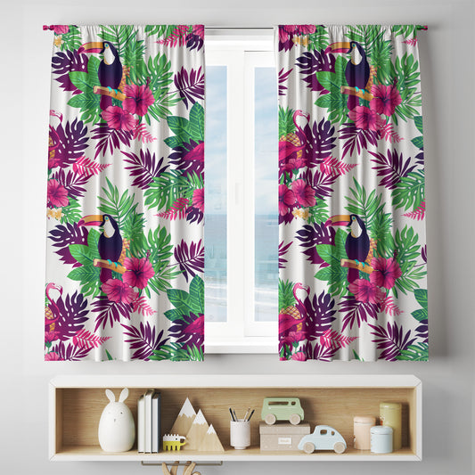custom full sublimation Tropical Island Curtains
