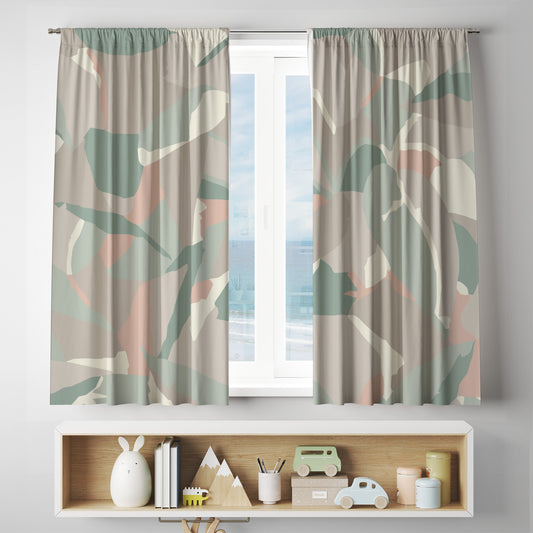 custom Green Leaf Curtains full sublimation