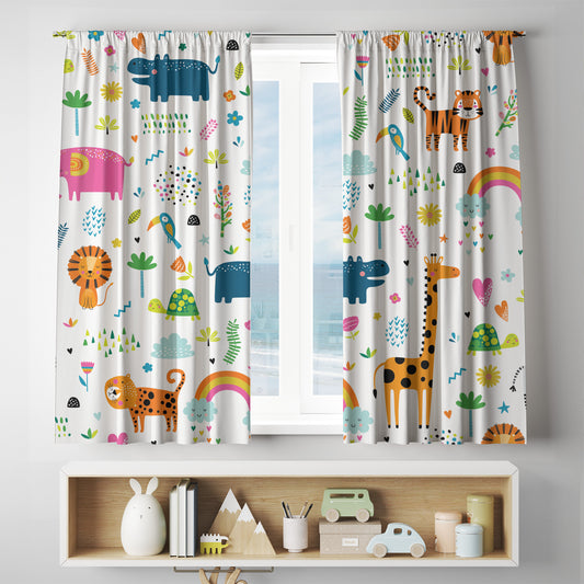 custom Zoo Animals Curtains for kids and babies rooms