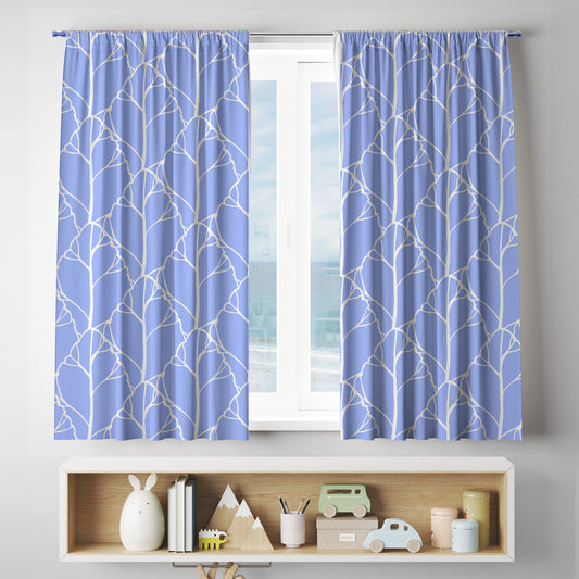 Blue Leaf Curtains