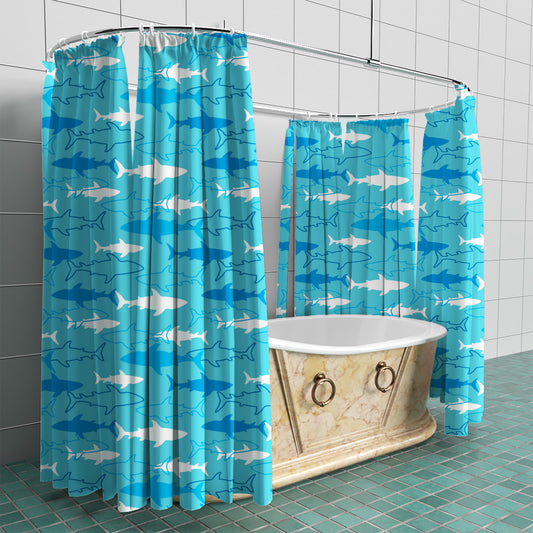 Shark Week Fabric Shower Curtain full sublimation printed