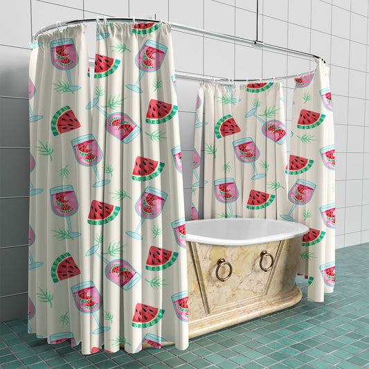 Refreshing Watermelon Fabric Shower Curtain