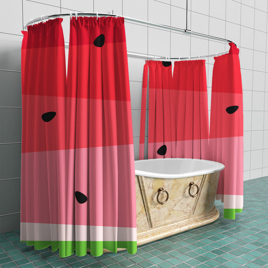 Watermelon Slice Fabric Shower Curtain custom full sublimation