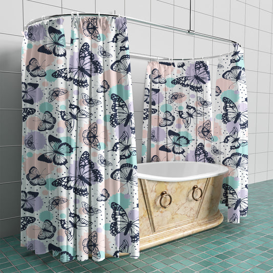 Butterfly Fabric Shower Curtain