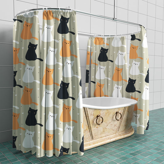 Kitty Cats Fabric Shower Curtain