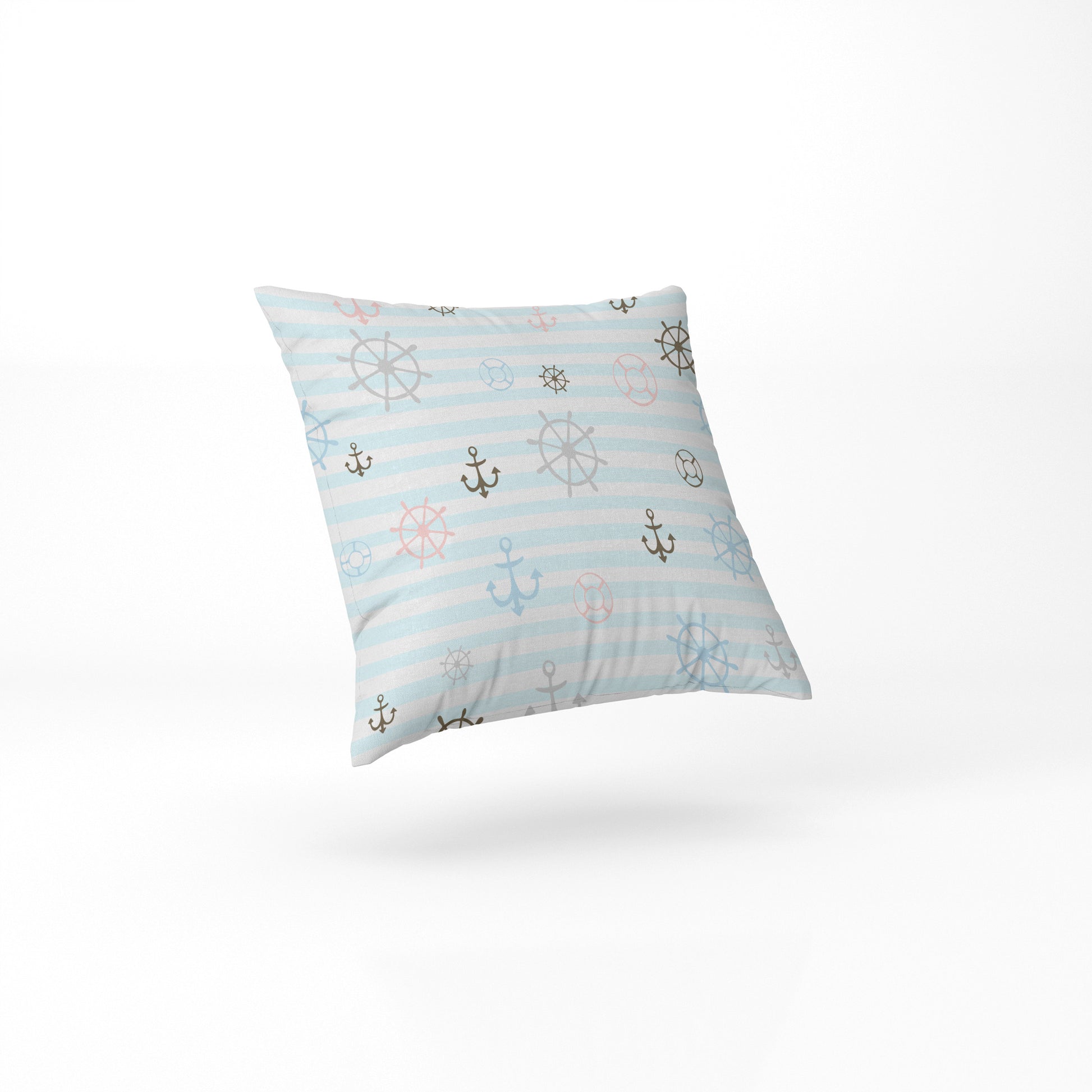 Nautical Sailor square throw Pillow custom pastel colour