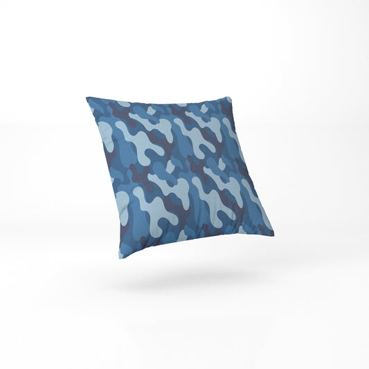 Blue Camo Camouflage Pillow custom pastel colour