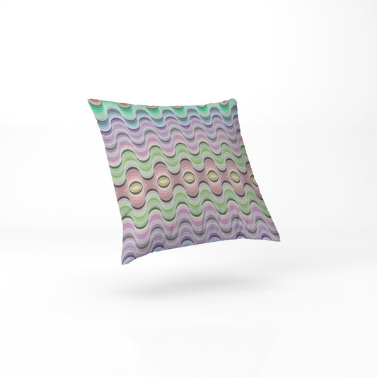 Funky Waves Pillow custom pastel colour