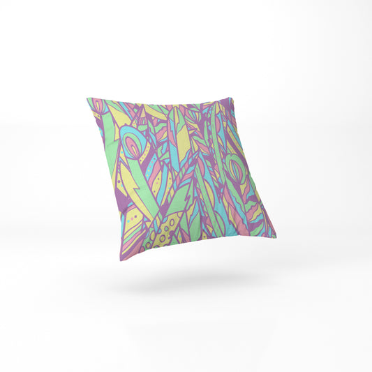 Neon Feathers Pillow custom pastel colour