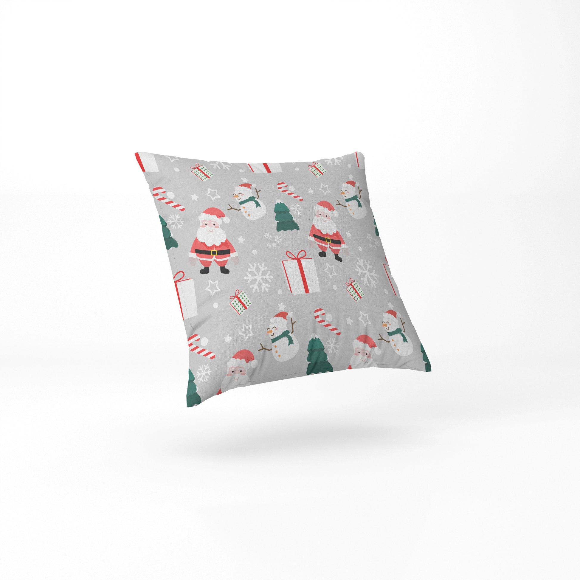 Santa Christmas square throw Pillow custom pastel colour