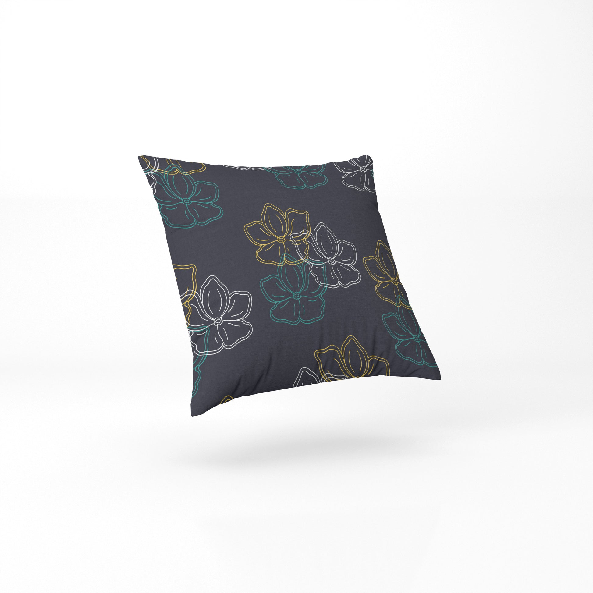 Navy Floral Pillow custom pastel colour