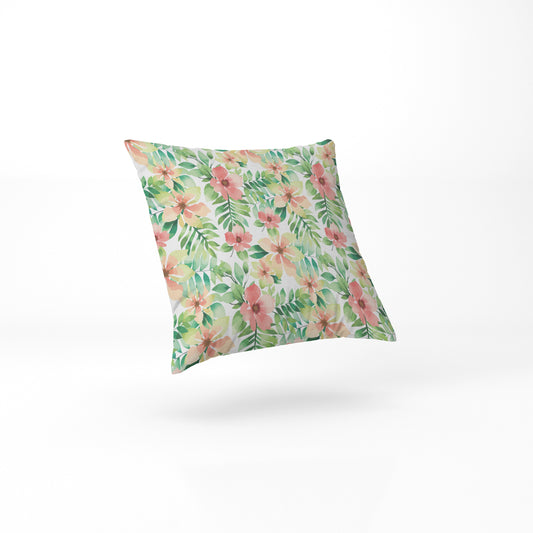 custom Green Floral Pillow full sublimation printed in pastel colour