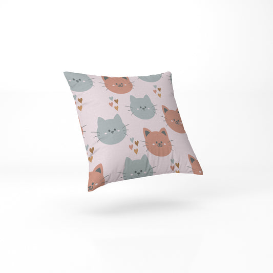 custom Happy Cats Pillow full sublimation printed in pastel colour