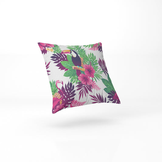 custom Tropical Island Pillow full sublimation printed in pastel colour