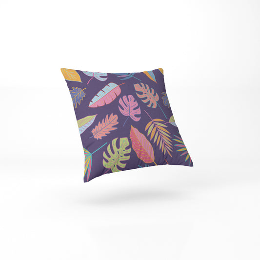custom Tropical Leaf Pillow full sublimation printed in pastel colour