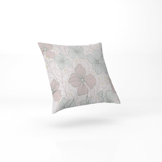 custom White Floral Pillow full sublimation printed in pastel colour