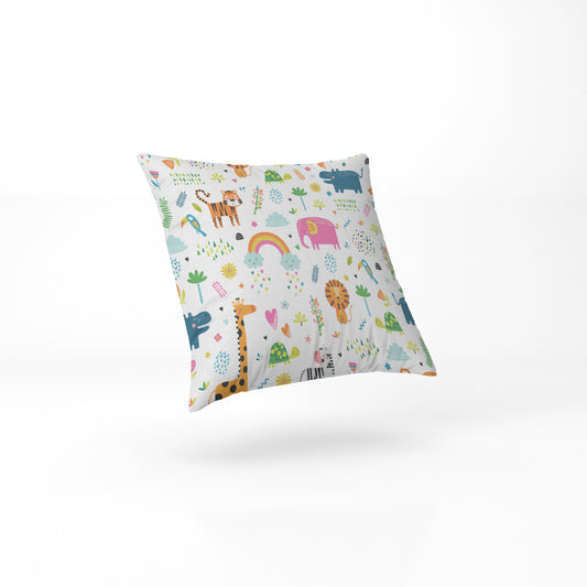 custom Zoo Animals Pillow full sublimation printed in pastel colour
