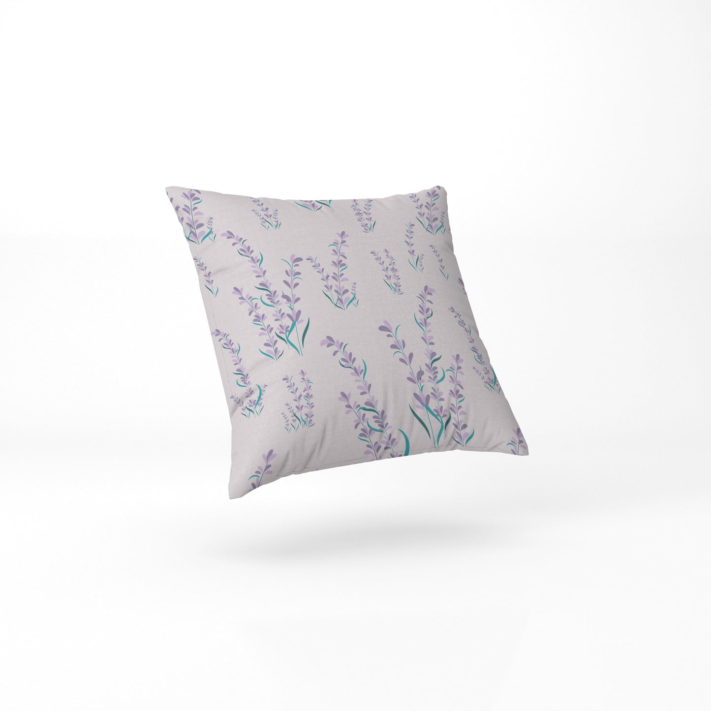 Lilac Floral square throw Pillow custom pastel colour