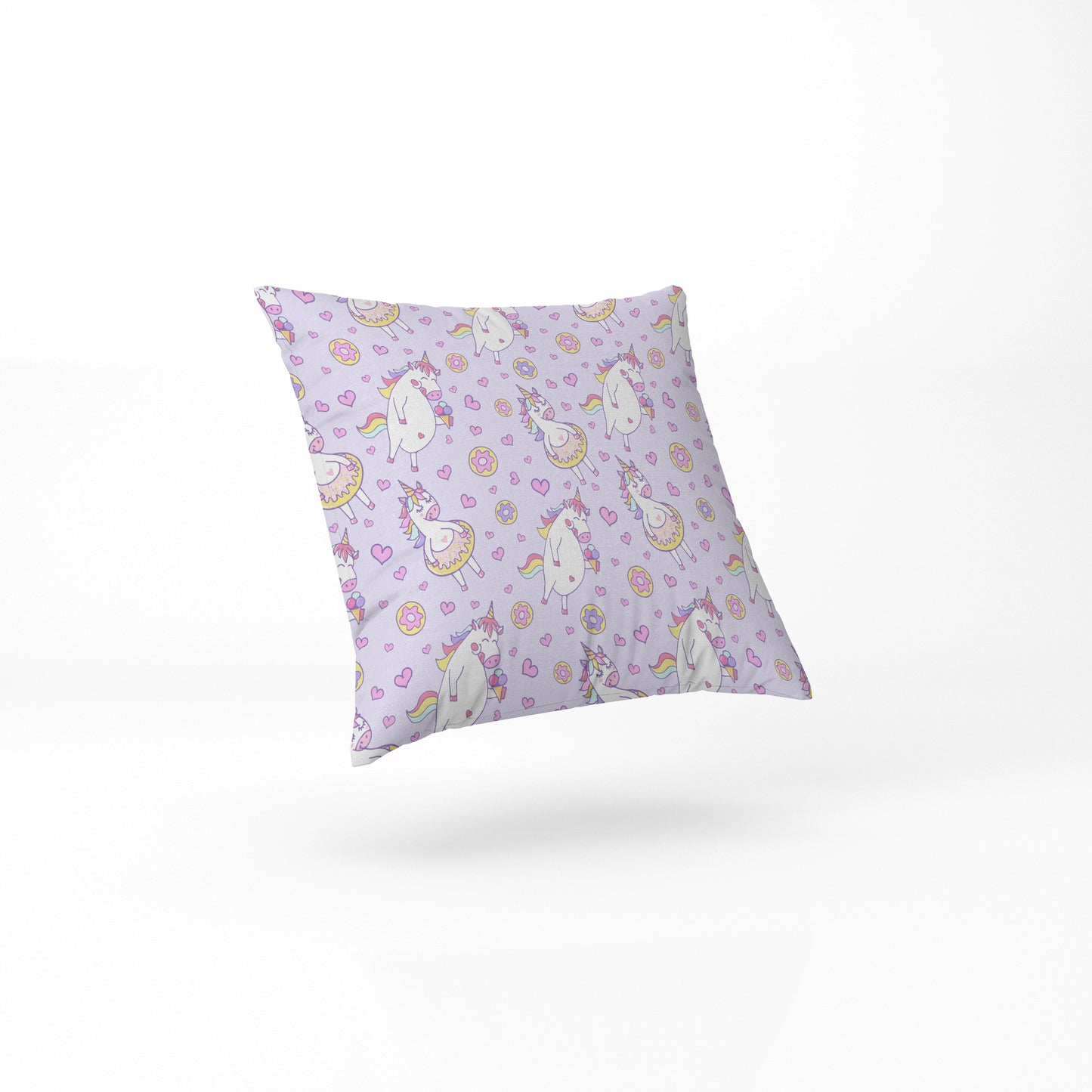 Unicorn square throw Pillow custom pastel colour