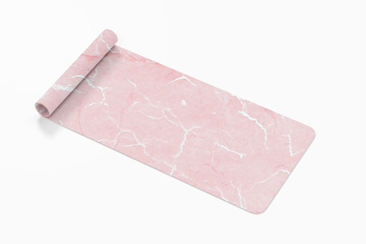 custom Blush Pink Marble Yoga Mat