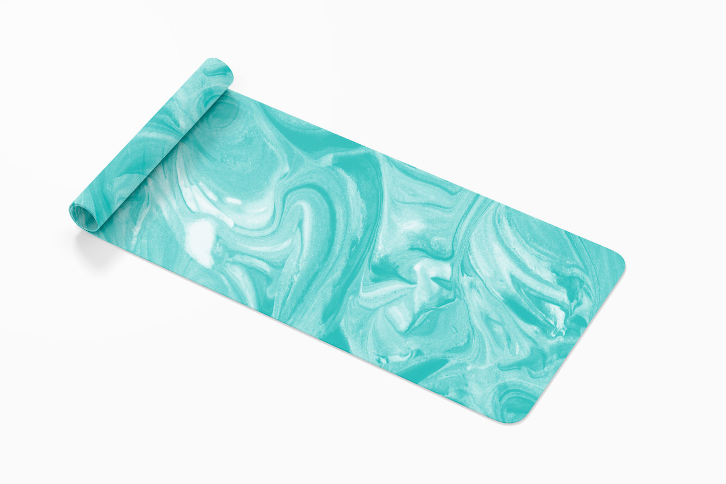 custom Teal Marble Yoga Mat