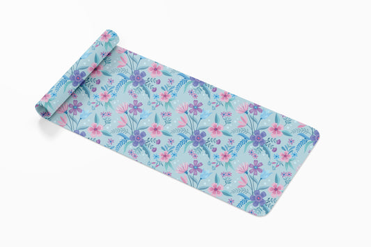 Blue Floral custom Yoga Mat