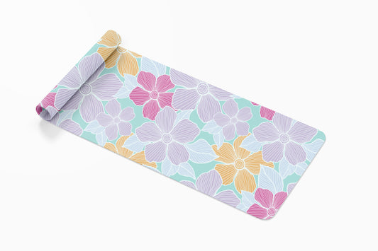 Purple Floral Yoga Mat