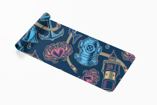 Blue Ocean Nautical Yoga Mat